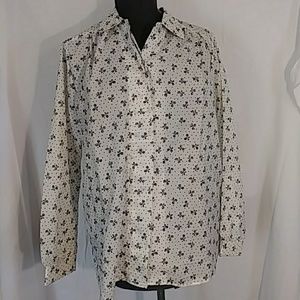 Joanna blouse white with black bow print